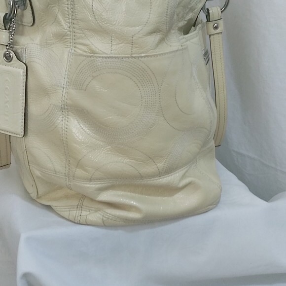 Coach - Yellow Leather & Canvas Diaper/Tote Bag - Picture 2 of 11